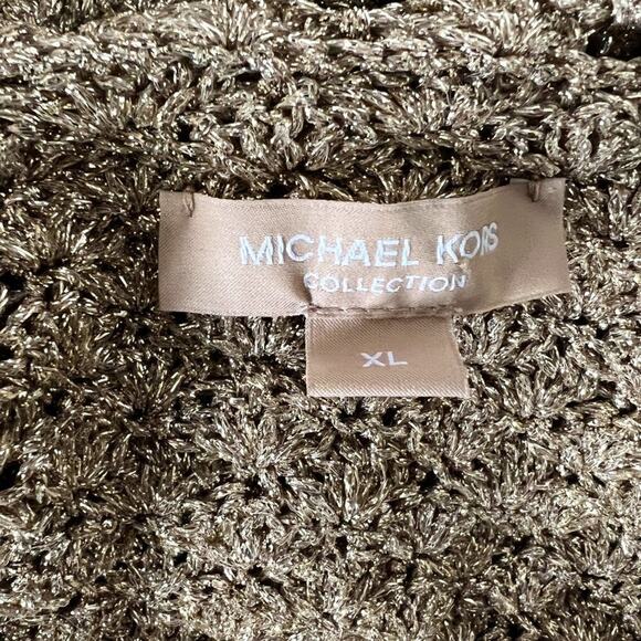 Michael Kors Collection Gold Metallic Crochet Bell Sleeve Midi Dress - Picture 5 of 8